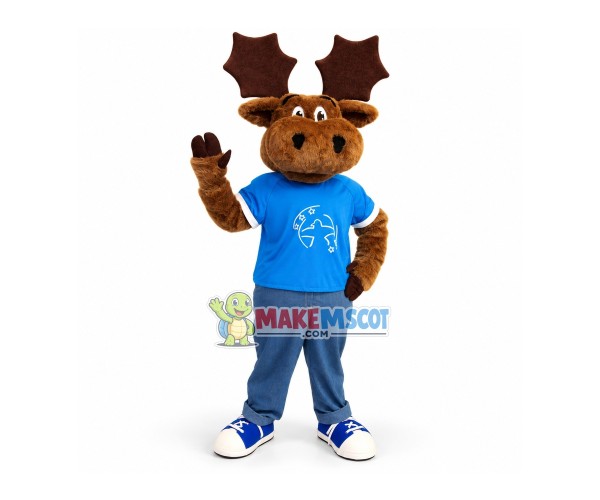 Customized Peaceful Deer Mascot Costume Customized Peaceful Deer Mascot Costume