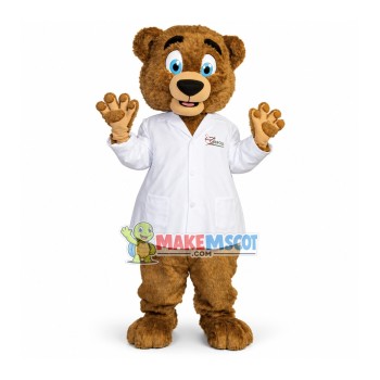 Scientist Bear Of College Mascot Costume Scientist Bear Of College Mascot Costume