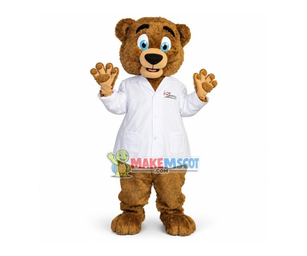 Scientist Bear Of College Mascot Costume Scientist Bear Of College Mascot Costume