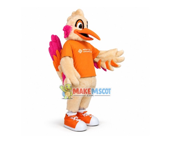 Serious Chicken Mascot Costume Of Association Serious Chicken Mascot Costume Of Association