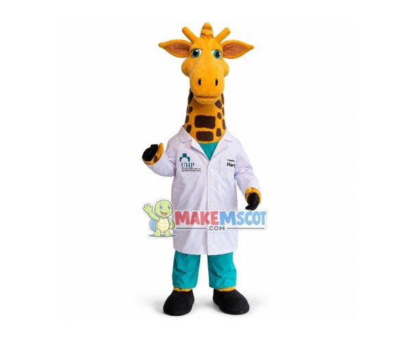 Researching Technician Giraffe Mascot Costume Researching Technician Giraffe Mascot Costume