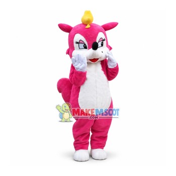 Shy Pink Fox Mascot Pretty Costume