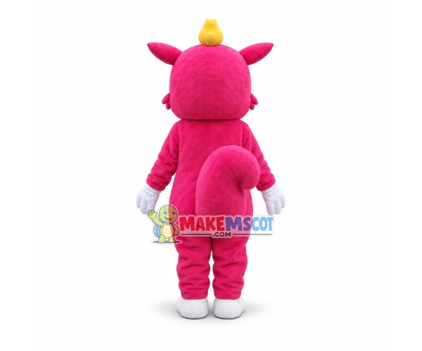 Shy Pink Fox Mascot Pretty Costume Shy Pink Fox Mascot Pretty Costume