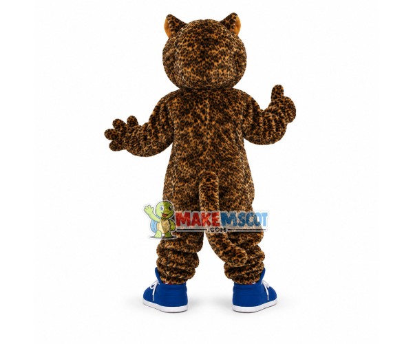 Vigorous Leopard With Sneakers Mascot Costume Vigorous Leopard With Sneakers Mascot Costume