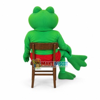 Frog Player Mascot Costume Taking Leisurely Vacation