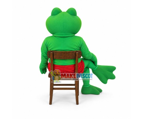 Frog Player Mascot Costume Taking Leisurely Vacation Frog Player Mascot Costume Taking Leisurely Vacation