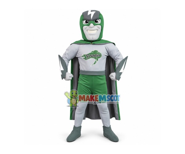 Storm Man Of Justice Mascot Costume Storm Man Of Justice Mascot Costume