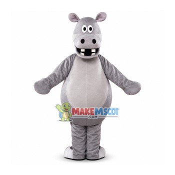 Gray Little Hippo Mascot Costume Gray Little Hippo Mascot Costume