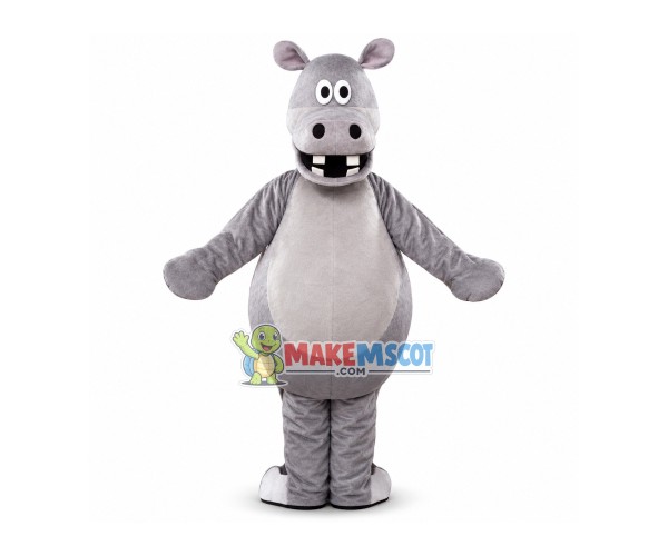 Gray Little Hippo Mascot Costume Gray Little Hippo Mascot Costume