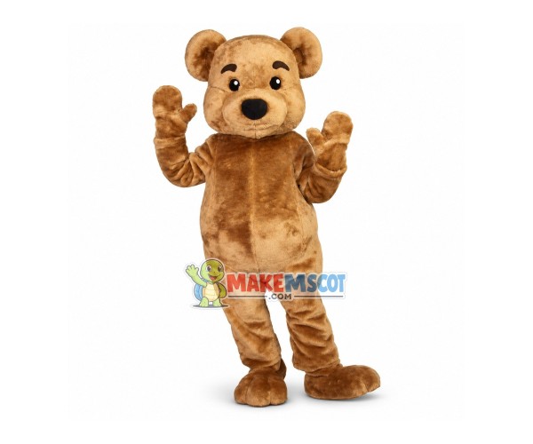 Brown Bear With Raised Eyebrows Mascot Costume Brown Bear With Raised Eyebrows Mascot Costume