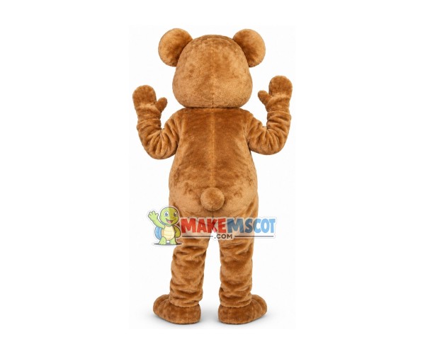 Brown Bear With Raised Eyebrows Mascot Costume Brown Bear With Raised Eyebrows Mascot Costume