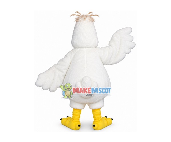 Messy White Chicken Mascot Furry Costume Messy White Chicken Mascot Furry Costume