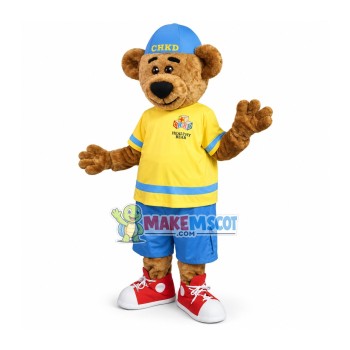 Healthy Brown Bear Of Hospital Mascot Costume Healthy Brown Bear Of Hospital Mascot Costume