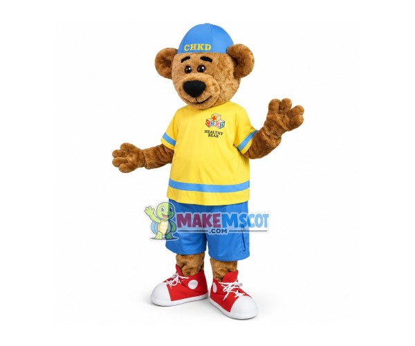 Healthy Brown Bear Of Hospital Mascot Costume