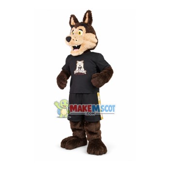 Fierce Brown Wolf Mascot Adult Costume Fierce Brown Wolf Mascot Adult Costume