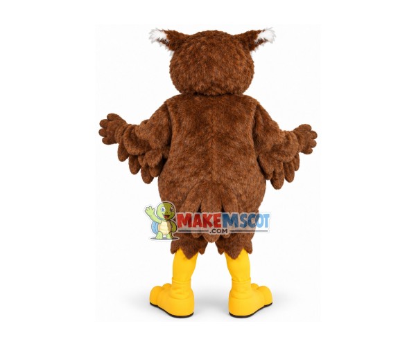 Owl Mascot Costume With White Fur On Face Owl Mascot Costume With White Fur On Face