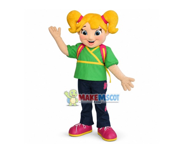 Blonde Foreign Elementary School Student Mascot Costume