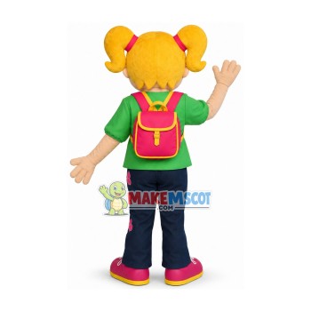 Blonde Foreign Elementary School Student Mascot Costume Blonde Foreign Elementary School Student Mascot Costume