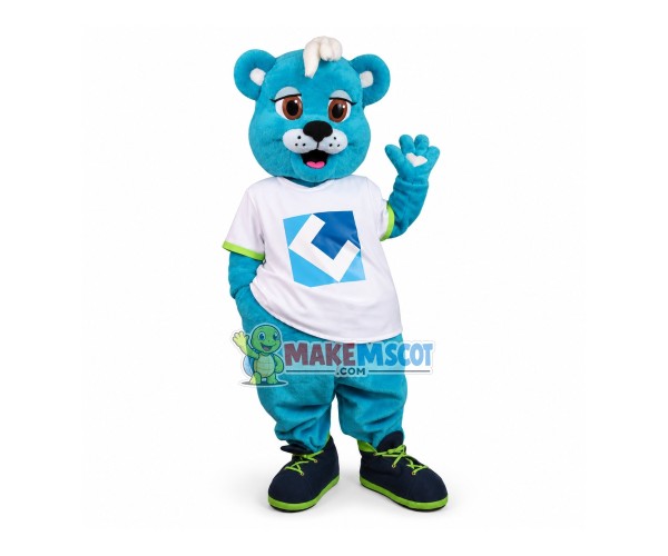 Blue Bear Commissioner Mascot Costume Blue Bear Commissioner Mascot Costume