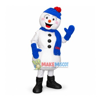 Cold Snowman With Warm Equipment Mascot Costume Cold Snowman With Warm Equipment Mascot Costume