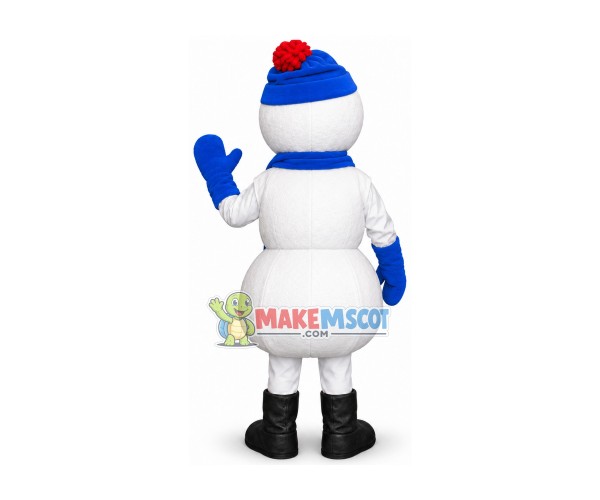 Cold Snowman With Warm Equipment Mascot Costume Cold Snowman With Warm Equipment Mascot Costume