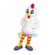 White Chicken In Striped Socks Mascot Costume White Chicken In Striped Socks Mascot Costume