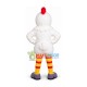 White Chicken In Striped Socks Mascot Costume White Chicken In Striped Socks Mascot Costume