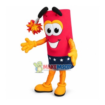 Ignited Spark Firecracker Mascot Costume Ignited Spark Firecracker Mascot Costume
