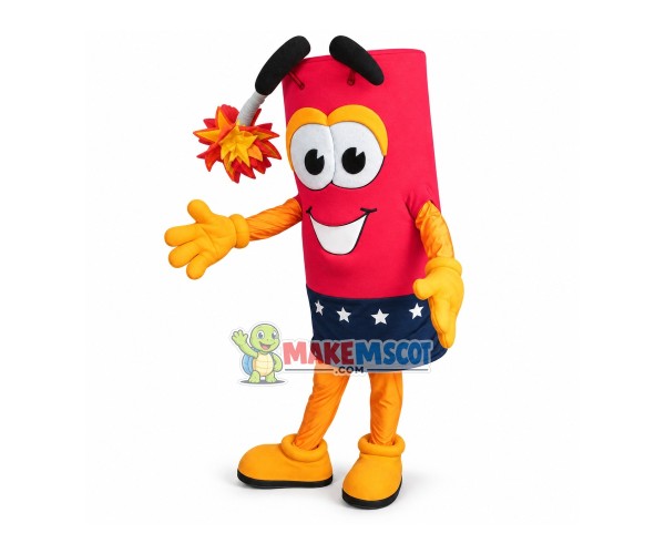 Ignited Spark Firecracker Mascot Costume Ignited Spark Firecracker Mascot Costume