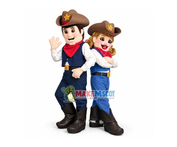 One Pair Of Cowboy Partner Mascot Costume One Pair Of Cowboy Partner Mascot Costume