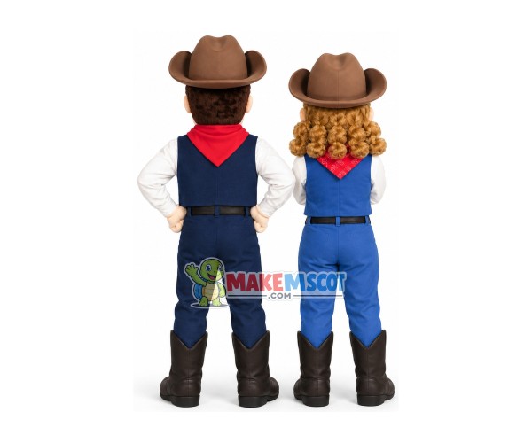 One Pair Of Cowboy Partner Mascot Costume One Pair Of Cowboy Partner Mascot Costume