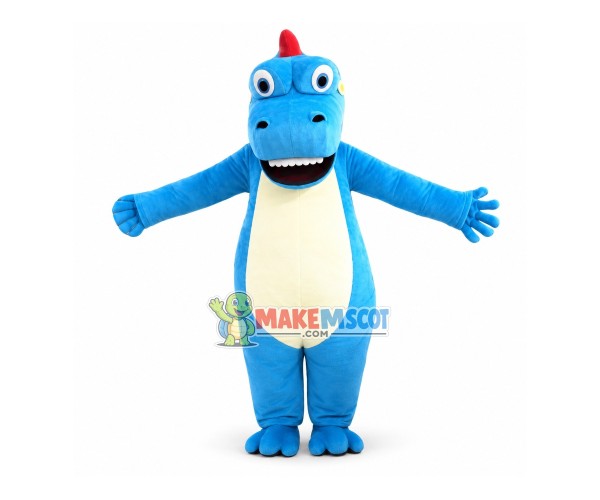 Blue Big Mouth Stegosaurus Mascot Costume Blue Big Mouth Stegosaurus Mascot Costume