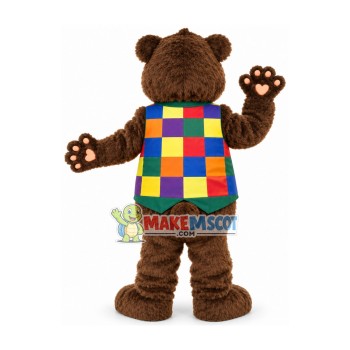Virtue Bear In Color Waistcoat Mascot Costume