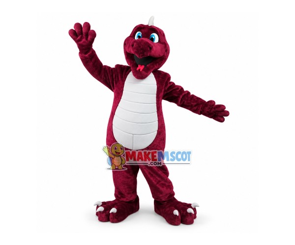 Vivid Burgundy Dragon Mascot Costume Vivid Burgundy Dragon Mascot Costume