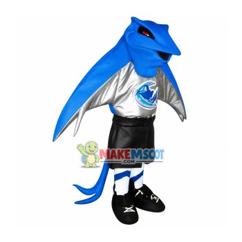 Blue Night Vision Bat Mascot Costume Blue Night Vision Bat Mascot Costume