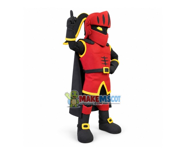 Masked Warrior In Red Armor Mascot Costume