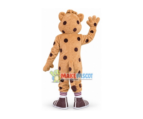 Vigorous Khaki Love Leopard Mascot Costume Vigorous Khaki Love Leopard Mascot Costume