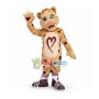 Vigorous Khaki Love Leopard Mascot Costume