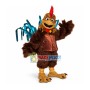 Brown Long Wool Chicken With Bright Tail Mascot Costume