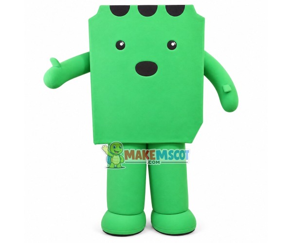 Funny Green Carton Doll Mascot Costume Funny Green Carton Doll Mascot Costume