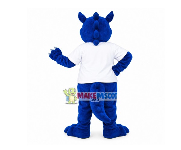 Blue Dragon With Shirt Mascot Costume Of School Blue Dragon With Shirt Mascot Costume Of School