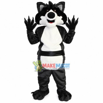 Black Wolf With Sharp Claws Mascot Soft Costume