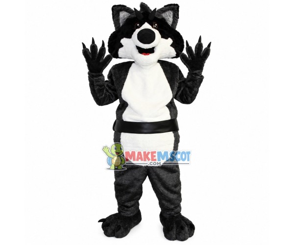 Black Wolf With Sharp Claws Mascot Soft Costume Black Wolf With Sharp Claws Mascot Soft Costume