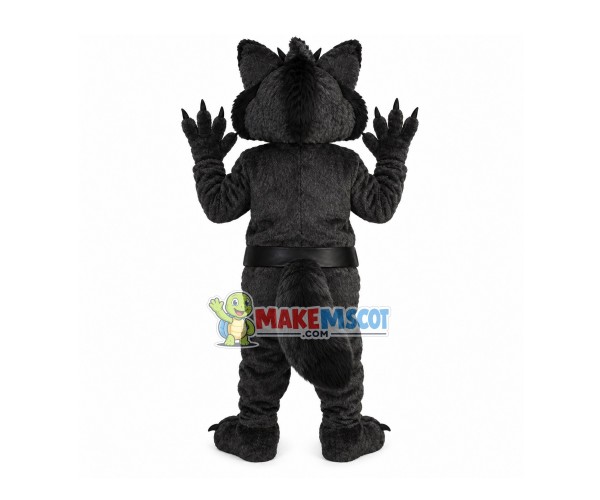 Black Wolf With Sharp Claws Mascot Soft Costume Black Wolf With Sharp Claws Mascot Soft Costume