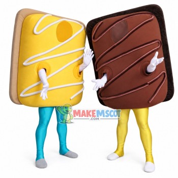 Pair Of Cheese Chocolate Chip Cookies Mascot Costume