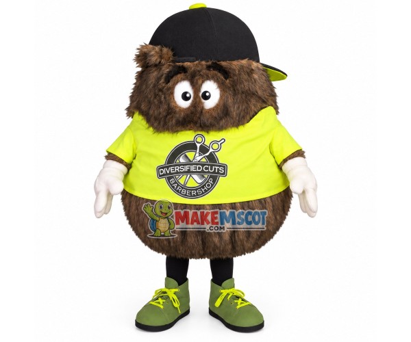 Brown Hairy Doll Of The Barbershop Mascot Costume Brown Hairy Doll Of The Barbershop Mascot Costume