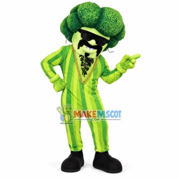 Broccoli Sunglasses Man Mascot Costume Broccoli Sunglasses Man Mascot Costume