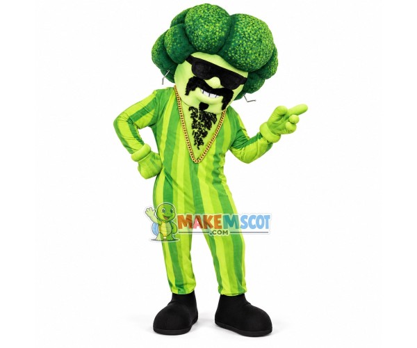 Broccoli Sunglasses Man Mascot Costume Broccoli Sunglasses Man Mascot Costume