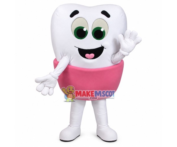Cartoon Tooth Mascot Costume With Big Eyes Cartoon Tooth Mascot Costume With Big Eyes