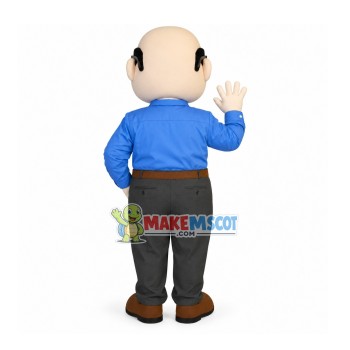 Bald Agency Staff Wearing Glasses Mascot Costume Bald Agency Staff Wearing Glasses Mascot Costume